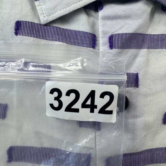 Robert Graham White Purple Abstract AOP S/S Button Front Size Medium - Picture 6 of 6